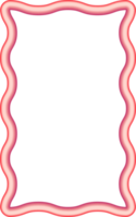 Wavy border frame. Squiggle edge rectangle. Neon color scallop shape. Retro groovy aesthetic element. Trendy 90s design for poster and invitation png