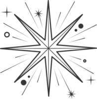 Line icon of stars. Sparks and shiny elements. Abstract glitter symbol with light effect. Minimal Y2K magic twinkles png