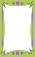 Wavy scallop border shape. Rectangle fun psychedelic hand drawn frame. Doodle cute design for text photo and picture. Groovy child template. Y2K decorative blank. png