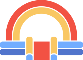 Bouncy castle color icon. Inflatable house trampoline with slide for jumping. Playground pictogram for kids zone amusement park and summer party. Inflated elastic equipment png