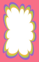 Wavy scallop border shape. Rectangle fun psychedelic hand drawn frame. Doodle cute design for text photo and picture. Groovy child template. Y2K decorative blank. png