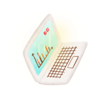 Notebook computer cartoon, statistics work png