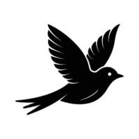 High-Quality Bluebird Flying Silhouette Ideal for Logos and Illustrations vector