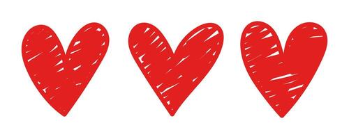 Hand drawn heart collection. Draw a heart with a doodle concept. vector