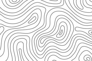Abstract black lines pattern. Hand drawn topography concept on white background vector