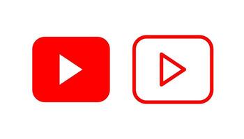 Red play buttons in flat style vector