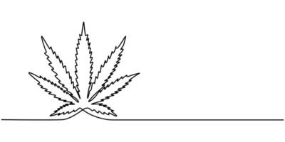marijuana leaf continuous line drawing vector
