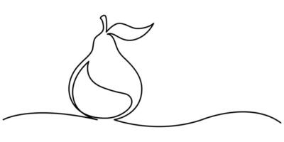 Fresh Pear Continuous Line Editable Stroke Line vector