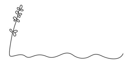 One continuous line drawing of beautiful Fuji flower with leaf vector