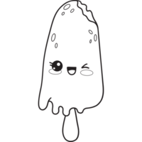 Outline ice cream on stick character png