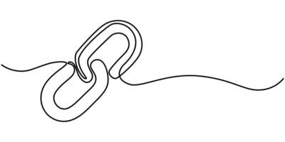 One continuous line drawing of a chain illustration vector