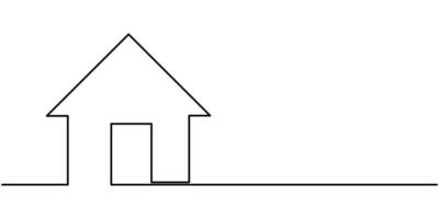 Continuous thin line home pro illustration vector