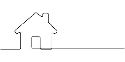 Continuous thin line home pro illustration vector