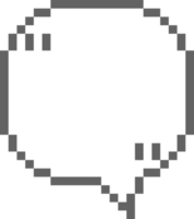 8 bits retro jogos pixel discurso bolha balão com cotação marcas, ícone adesivo memorando palavra chave planejador texto caixa bandeira png