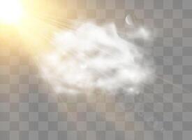 Light flare special effect with rays of light and magic sparkles. vector
