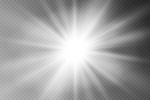 Glow light effect, explosion, glitter, spark, sun flash vector