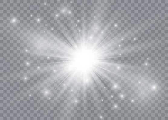Glow transparent light effect set, explosion, glitter, spark, sun flash