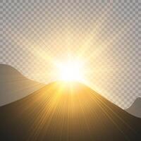 Light flare special effect with rays of light and magic sparkles. vector