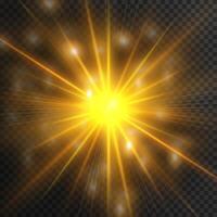Glow light effect. Star burst with sparkles. Sun. vector