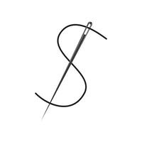 Needle and thread icon. Realistic illustration of needle and thread icon for web design vector