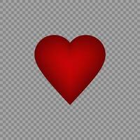 Red heart isolated on transparent background. vector