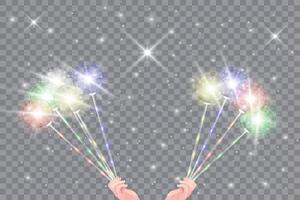 Christmas and New Year background with sparklers vector