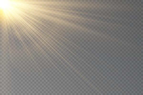 Light flare special effect with rays of light. Glow transparent light effect set, explosion, glitter, spark, sun flash.