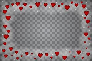 Valentine's Day background with red hearts. vector