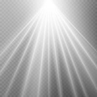 Light flare special effect. Sun flash with rays and spotlight vector