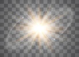 Glow light effect. Star burst with sparkles. vector
