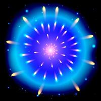 Abstract background with fireworks in the form of a circle. vector