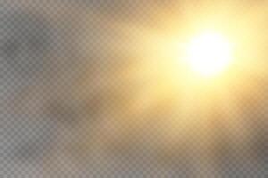 Light flare special effect with rays of light. Glow transparent light effect set, explosion, glitter, sun flash vector