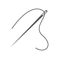 Needle and thread icon. Realistic illustration of needle and thread icon for web design vector