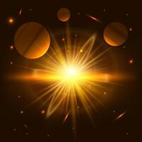 Glow light effect, explosion, glitter, spark, sun flash vector