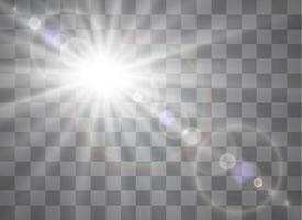 Light flare special effect with rays of light. vector