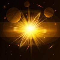 Glow light effect. Star burst with sparkles. Sun. vector