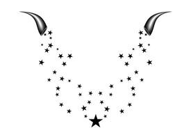A cornucopia shoots a white star. Fireworks star random source of flow. Shooting star. vector