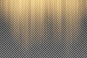 Light effect of lens flares. Yellow glowing light explodes on a transparent background vector