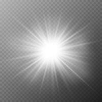 Glow light effect, explosion, glitter, spark, sun flash vector