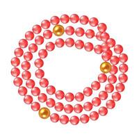 Illustration of a circle of red beads on a white background. vector