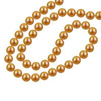 Beads of gold color on a white background. vector