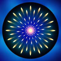 Abstract background with fireworks in the form of a circle. vector
