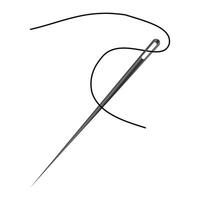 Needle and thread icon. Realistic illustration of needle and thread icon for web design vector