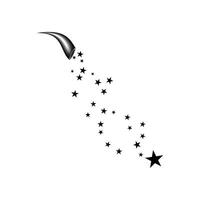 Cornucopia shooting black star. Fireworks star random source stream. Falling Star. Stars on a white background vector