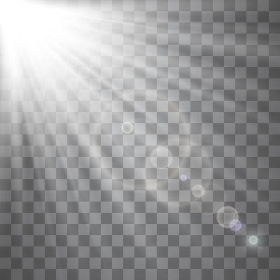 Light flare special effect with rays of light.