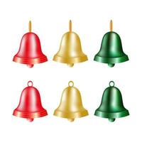 Illustration of a set of three bells on a white background. vector
