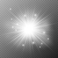 Glow light effect, explosion, glitter, spark, sun flash vector