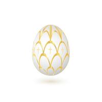 Easter egg with gold pattern on a white background. vector