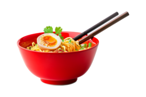 Ramen Bowl with Soft Boiled Egg png