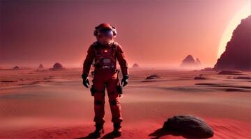 Reserve pilot explores a new planet, ready to discover life and tap into natural mineral resources in an exciting journey through the stars. video